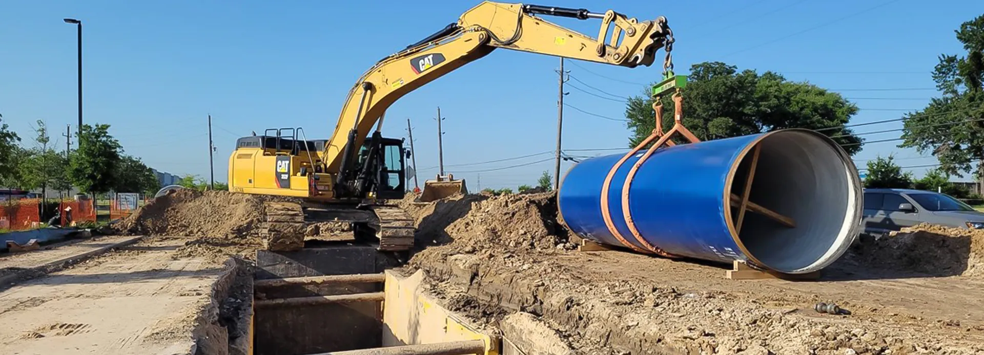 open cut pipe installation